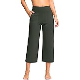 G Gradual Women's Capri Pants with Pockets High Waist Yoga Pants Wide Leg Workout Summer Pants for Casual, Travel, Exercise
