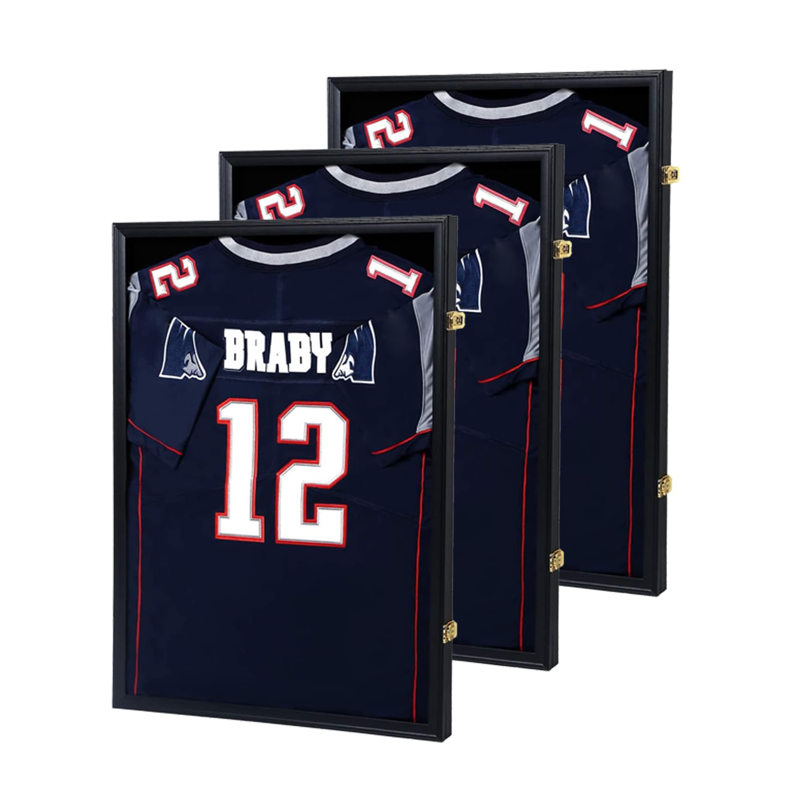 IHEIPYE Jersey Frame Display Case 3 Pack - Large Sport Jersey Shadow Box with UV Protection Acrylic for Baseball, Basketball, Football, Soccer, Hockey, Shirt and Uniform Image