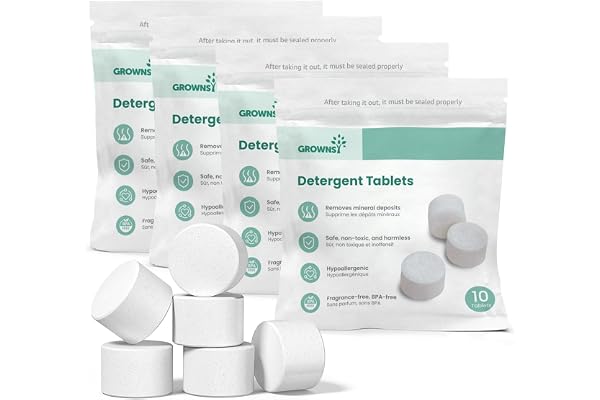 GROWNSY Detergent Tablets 40 Count, Bottle Washer Tablets Compatible with All Brands of Baby Bottle Washers, Deep Cleaning for Bottles, Pump Parts and Baby Feeding Essentials