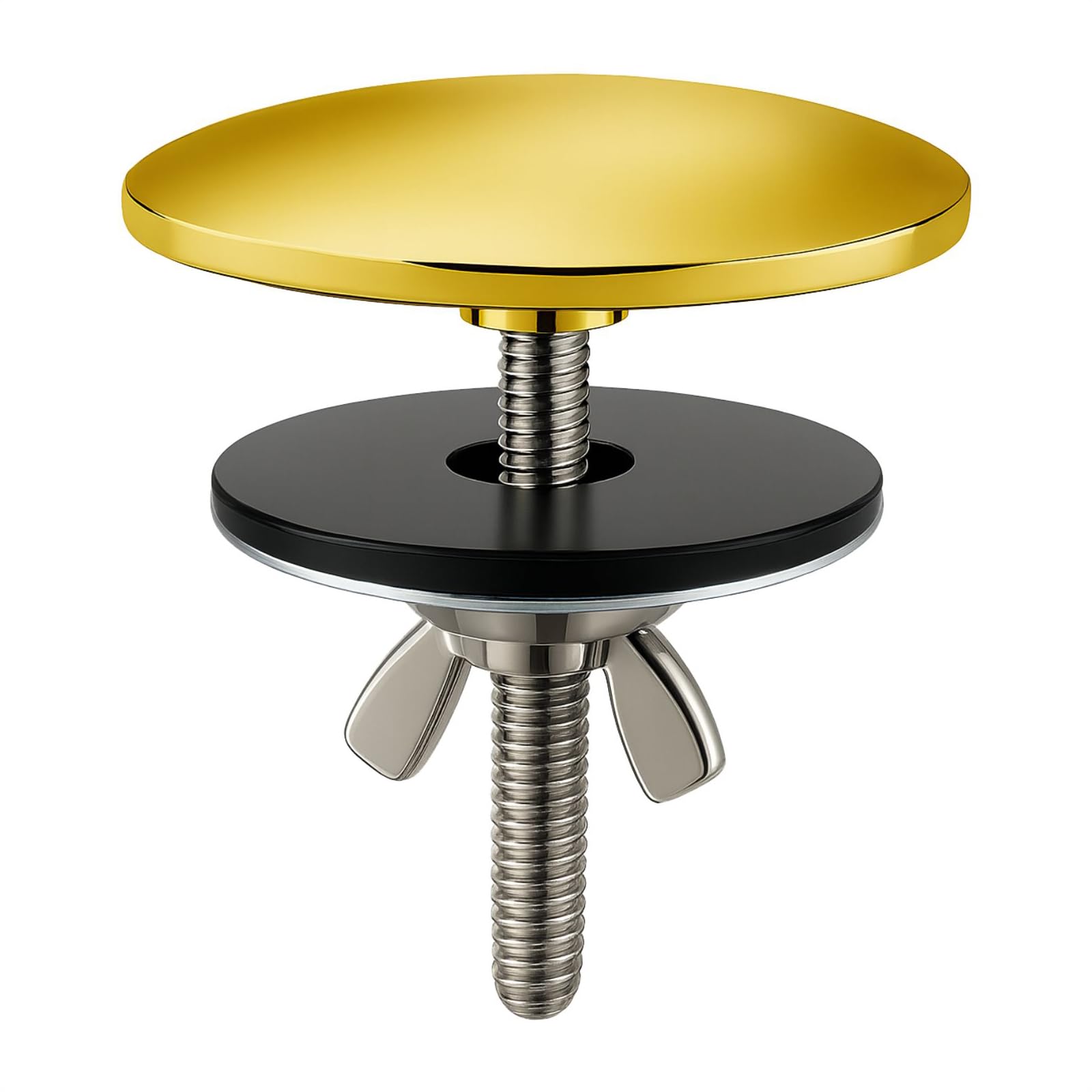 XNTONG - Sink Hole Cover, Sink Overflow Cap, Solid Brass Kitchen Sink Cover, Sink Blanking Cap, for Sink and Bath Overflow Cover, Sink Cover (Gold)