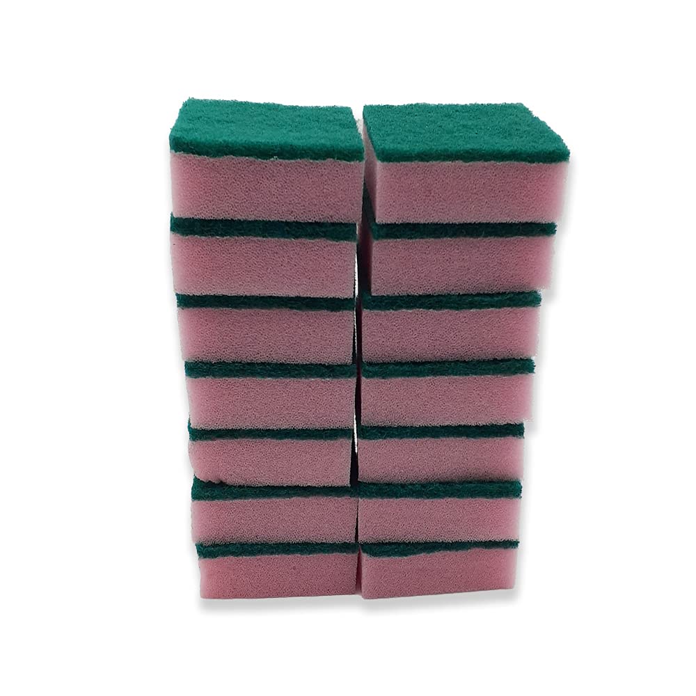 14 Pack Sponge Scourers – Tough on Grease, Stains and Dirt, Gentle on Mirror, Glass and Smooth Surfaces- Heavy Duty Cleaning Done Right