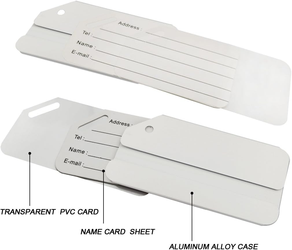 Aluminum Luggage Tag for Luggage Baggage Travel Identifier by Ovener (Silver 2 Pcs) - Image 3