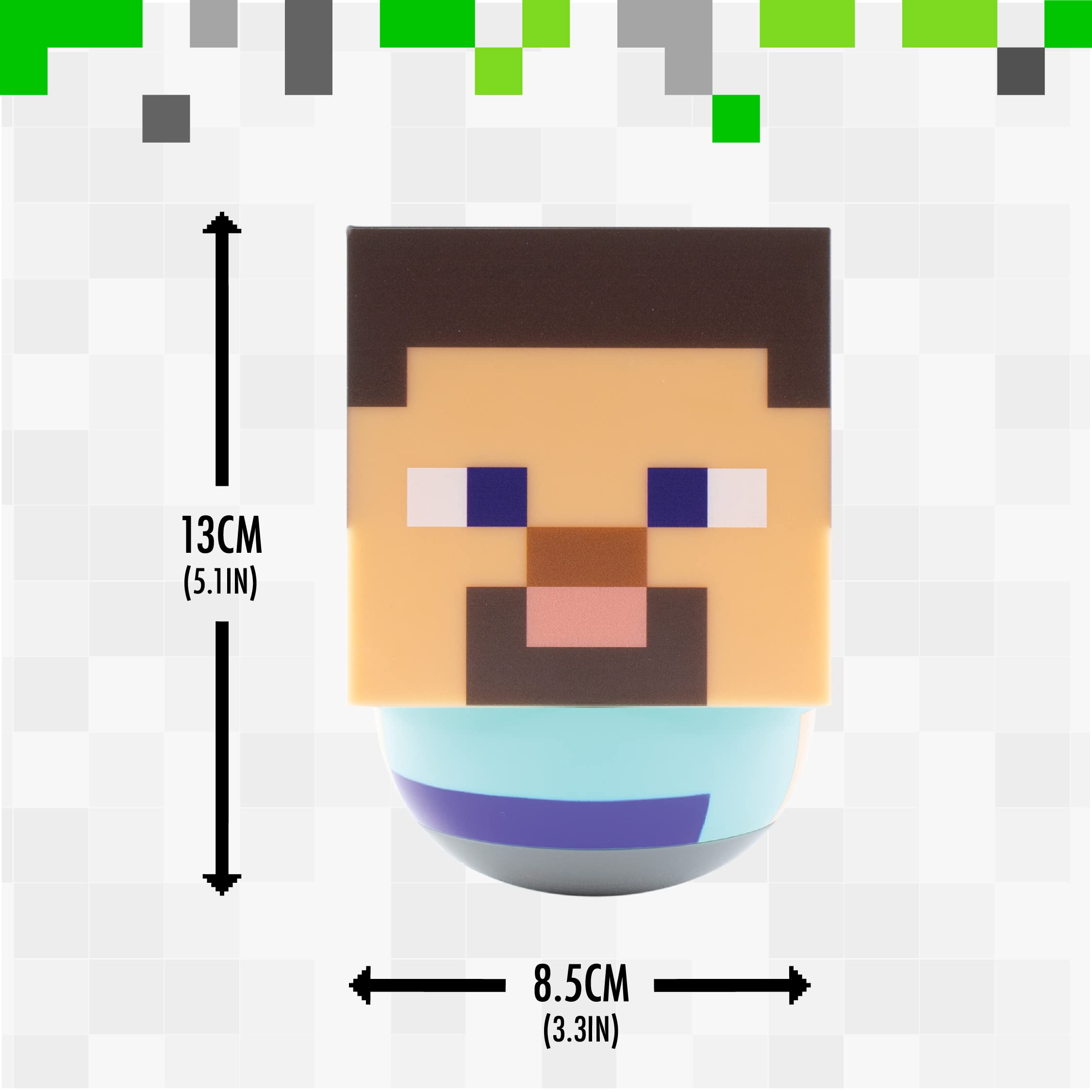 Paladone Steve Swaying Night Light for Kids | Officially Licensed Minecraft Bedroom Decor, Multicolour, one Size