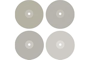 DZQ 4PCS Diamond Flat Lap Wheel Disc 6" x 1/2" Arbor Hole Abrasive Grit 600 1200 2000 3000 for Cutting or Sanding Stone and Glass