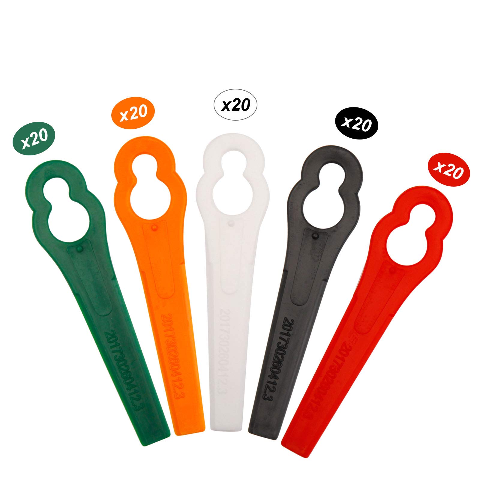 SurePromise Plastic Cutter Cutting Blades 83mm Lawn Mower Gardening Tool Replacement Grass Trimmer Knife Accessories (100pcs, Mixed color)