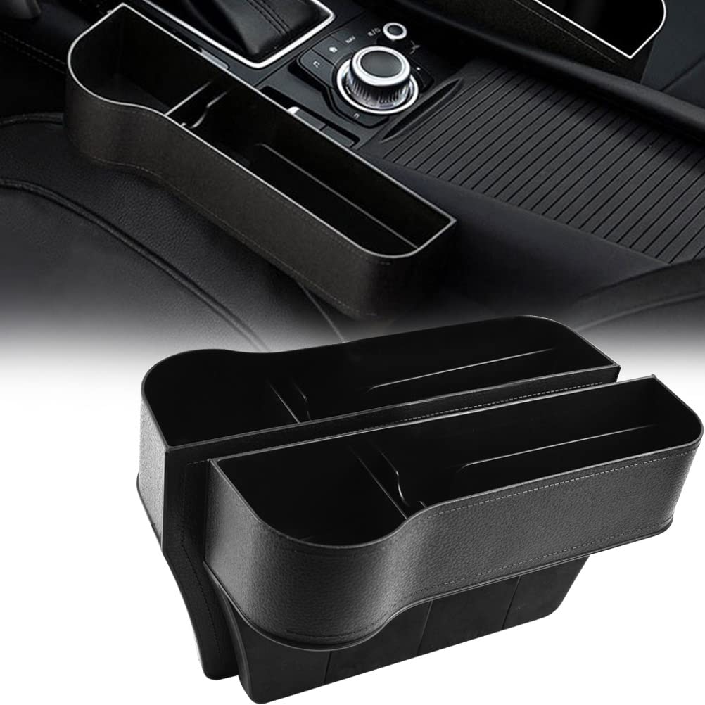Photo 1 of XUKEY Car Seat Gap Filler Organizer Multifunctional Car Side Seat Gap Filler Console Side Storage Box Holders for Sunglasses, Phone, Keys Car Accessories (2 Pack)