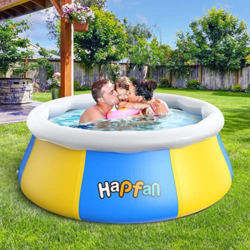 Hapfan 8ft/10ft x 30inch Above Ground Pool, Easy Set Inflatable Top Ring  Backyard Outdoor Swimming Pool for