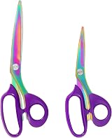 Asdirne Fabric Scissors Dressmaking Titanium Plated 26cm 21cm Purple Set of 2 view 1