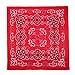 CTM 27 Inch Extra Large Cotton Texas Paisley Bandana, Red