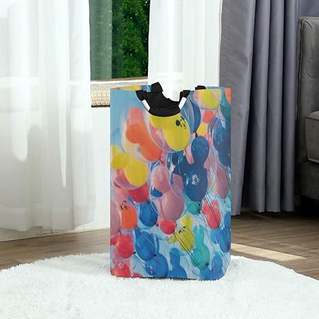 Amazon Geevosun ランドリーバスケット カラフルな風船ミッキーマウス ランドリーバッグ 洗濯かご おりたたみ 洗濯カゴ おしゃれ 収納ボックス おもちゃ収納 ランドリー収納 オンライン通販