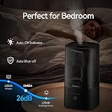 Rosekm Humidifier Bedroom Quiet Ultrasonic 2L 360° Nozzle Auto Shut-Off view 3