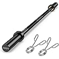 FEIERDUN Olympic Barbell EZ Curl Bar 47in/4ft/5ft/6ft/7ft for Weightlifting, Hip Thrusts, Squats and Lunges, Suitable for 2 inch Weight Plates,with 2 Spring Collars