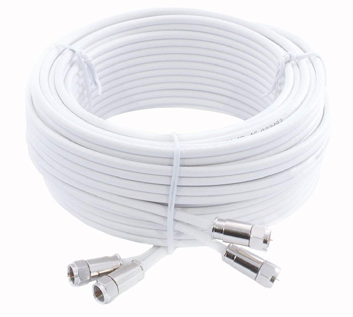SSL Satellites 25 m Twin Satellite Shotgun Cable Extension Kit with Premium Fitted Compression F Connectors for Sky Q HD and Freesat (25M, WHITE)