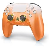 NBCP Wireless Controller for PS4/PS3/PC,Dual Hall Effect Triggers | Six-Axis Gyroscope,Dual Vibration,1200mAh Battery,Touchpad,Turbo Function,for iOS/Android (Orange)