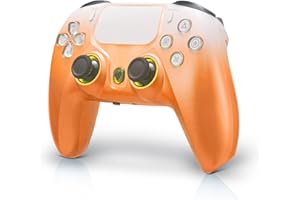 NBCP For PS4 Wireless Controller, Compatible With PS4/PS3/PC/iOS/Android,Six-Axis Gyroscope, Dual Vibration,1200mAh Battery,Dual Hall Effect Triggers,Touchpad,Turbo Function (Orange)