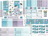 Sunday Morning, Planner Calendar Sticker Kit 6 sheets matte. Erin Condren and Happy Planner sizes. Kiss cut, just peel and stick.