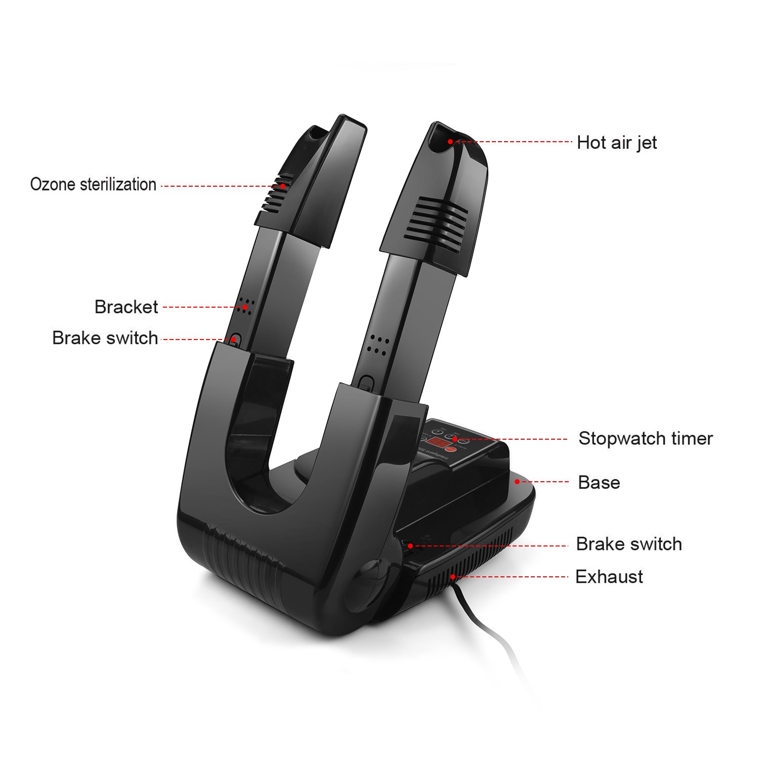 Shoe Dryer, YeaDing Boot Glove Foldable Dryer Electronic Intelligent Warmer Preventing Odor Mold Bacteria