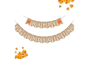 7-gost Burlap Happy Friendsgiving Banner Fall Autumn Friend Party Garland Supplies