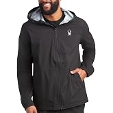 Spyder Mens Rain Jacket - Waterproof Lightweight Hooded Windbreaker | Weatherproof Outerwear, Packable Everyday Layer for Hiking, Travel, Commutes, Errands, and Cool-Weather Days