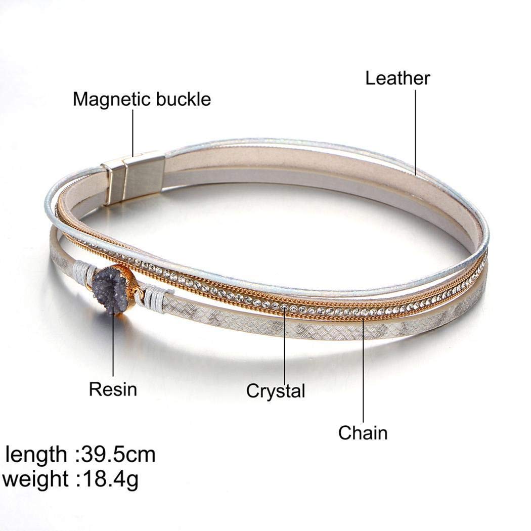 Kirken Women Artificial Leather Bangle Bracelet Charm Wristband Bracelets Gift