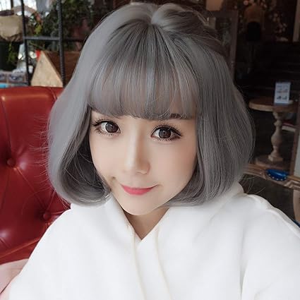 Oitio Cabello Sintético Para Mujer 40 Cm Color Gris