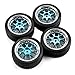 SkyQ Y Spoke RC 1/10 Scale Car On Road Tires Tyre and Wheel Rims Blue Plated 4pcs