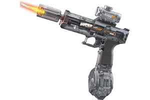 UROINT Electric Water Gun for Kids, Transparent Automatic WaterGun Blaster Toys with Led Light, Electric Squirt Guns Long Ran