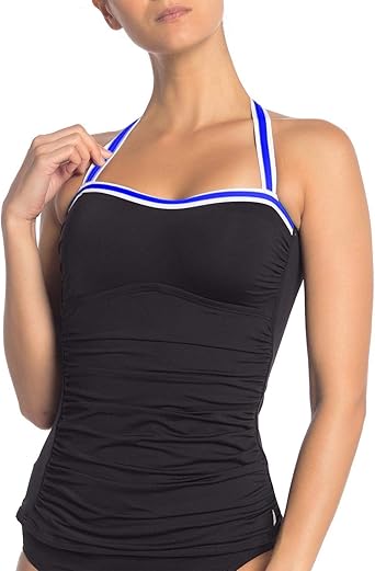 black halter tankini