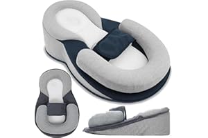 NILUTO Baby Feeding Pillow, Anti Overflow Feeding Pillow for Reducing Spit-Up, Safety Nursing Pillow, Baby Lounger Reflux Wedge Breastfeeding, Removable top and Bottom