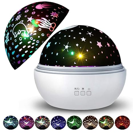 Lámpara Proyector Estrellas Infantil REETWO Luz de Nocturna LED ...
