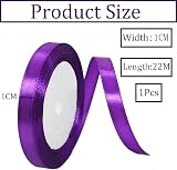 HONGCI 10mm Purple Satin Ribbon 22m Gift Wrapping Ribbon view 2