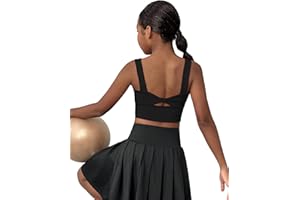 WDIRARA Girl's Twist Back Sports Bras Backless Tank Top Workout Sports Shirts for Gym