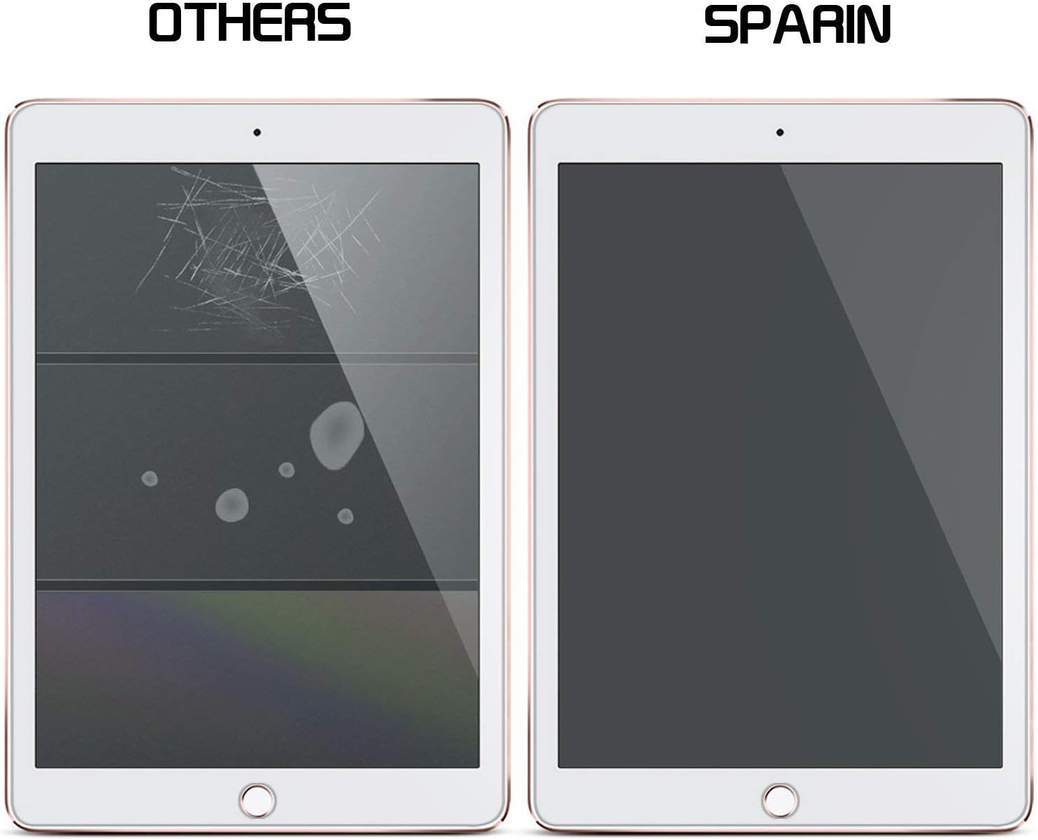 New iPad 9.7" (2018 & 2017) / iPad Pro 9.7 / iPad Air 2 / iPad Air Screen Protector, SPARIN Tempered Glass Screen Protector - Apple Pencil Compatible / High Definition / Scratch Resistant: Computers & Accessories