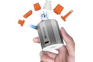 AKSOUL Mini Tiny Air Pump for Inflatable: Quick Inflate Portable Rechargeable Battery Powered Pumps with LED Light for Air Mattress Air Bed Pool Toy Raft Float, Inflator & Deflator