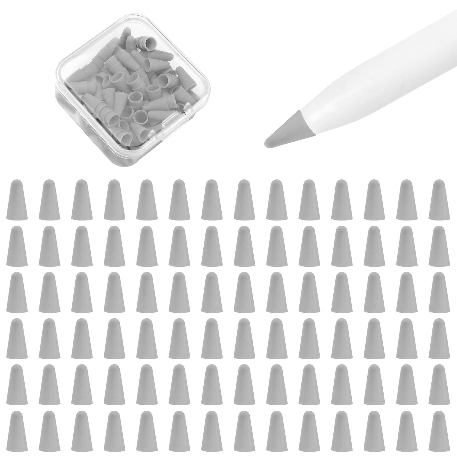 Photo 1 of 100 Pack Tips Cover for Apple Pencil 2nd Generation and 1st Gen and Apple Pencil Pro/USB-C Silicone Nibs Caps Writing Protection Accessories,Writing Anti-Slip Protective Case for Apple iPad Pencil