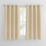 PONY DANCE Thermal Insulated Curtains 46x45 Inch 2 Panels Biscotti Beige