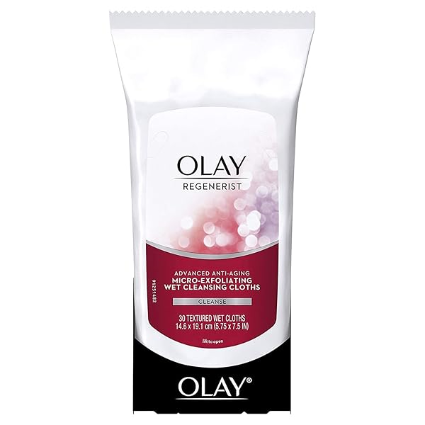 OLAY REGENERIST ADVANCED ANTI-AGING MICRO-EXFOLIATING CLEANSING CLOTHS 30 EACH (PACK OF 2)