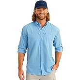 HUK Mens A1a Woven, Performance Long Sleeve Button Down for Men