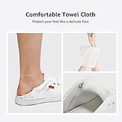 STQ White Slip On Sneakers for Women Low Top