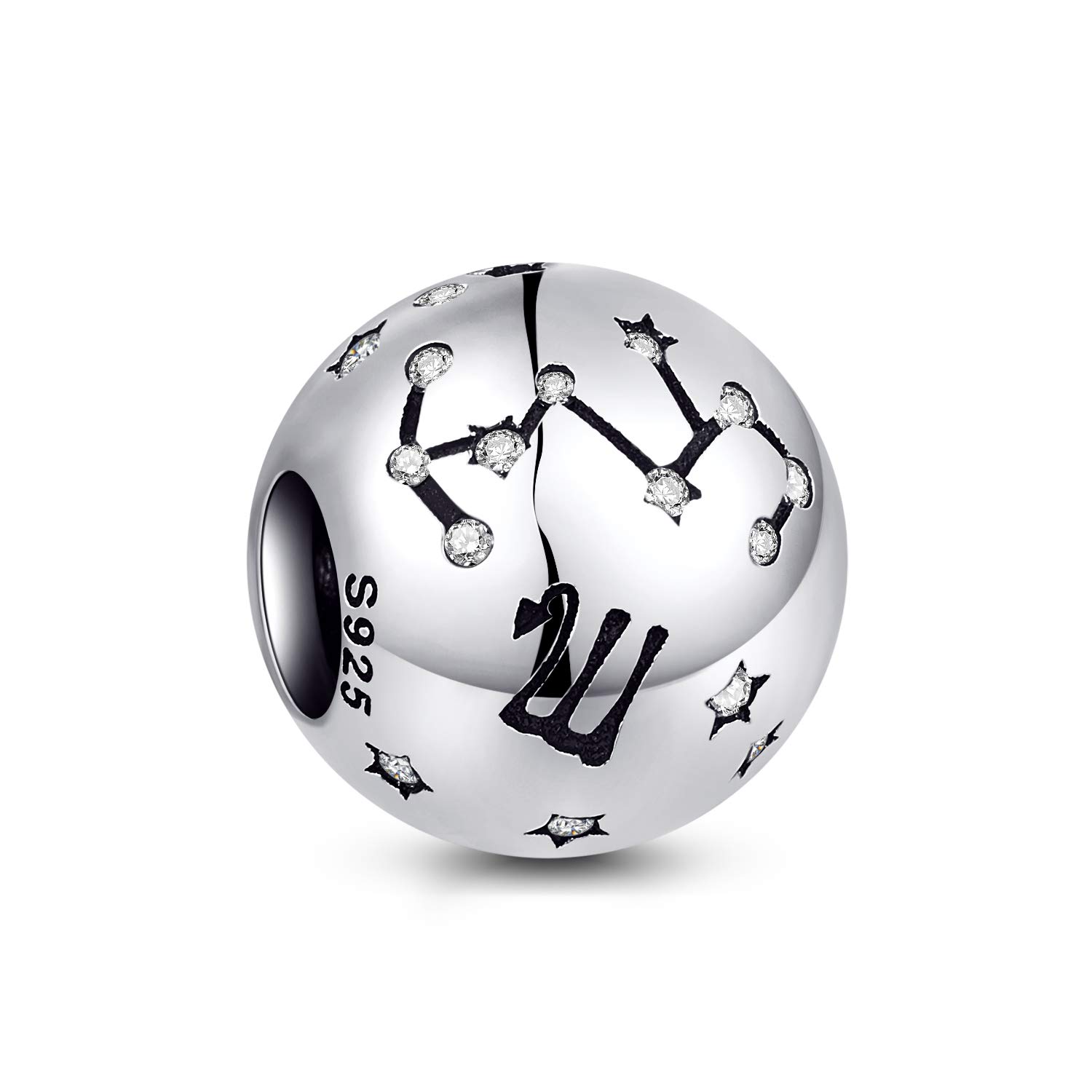 NINGAN Scorpio Zodiac Sign Birthday Charms -Women's Bead Charms 925 Sterling Silver Charms Fits Pandora Bracelet & Necklace for Women & Friends