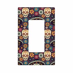 Moslion Floral Skull 1 Gang Outlet Covers Halloween