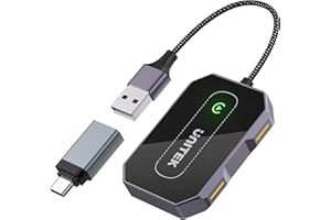 Unitek Wireless CarPlay Adapter - Plug & Play, Bluetooth, Converter for Factory Wired CarPlay, Compatible with iPhones with iOS 10+ Required