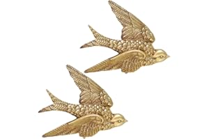 NIYANGLE 2pcs Small Resin Swallow Wall Art Decoration Bird Wall Pendant for Living Room Bedroom Garden