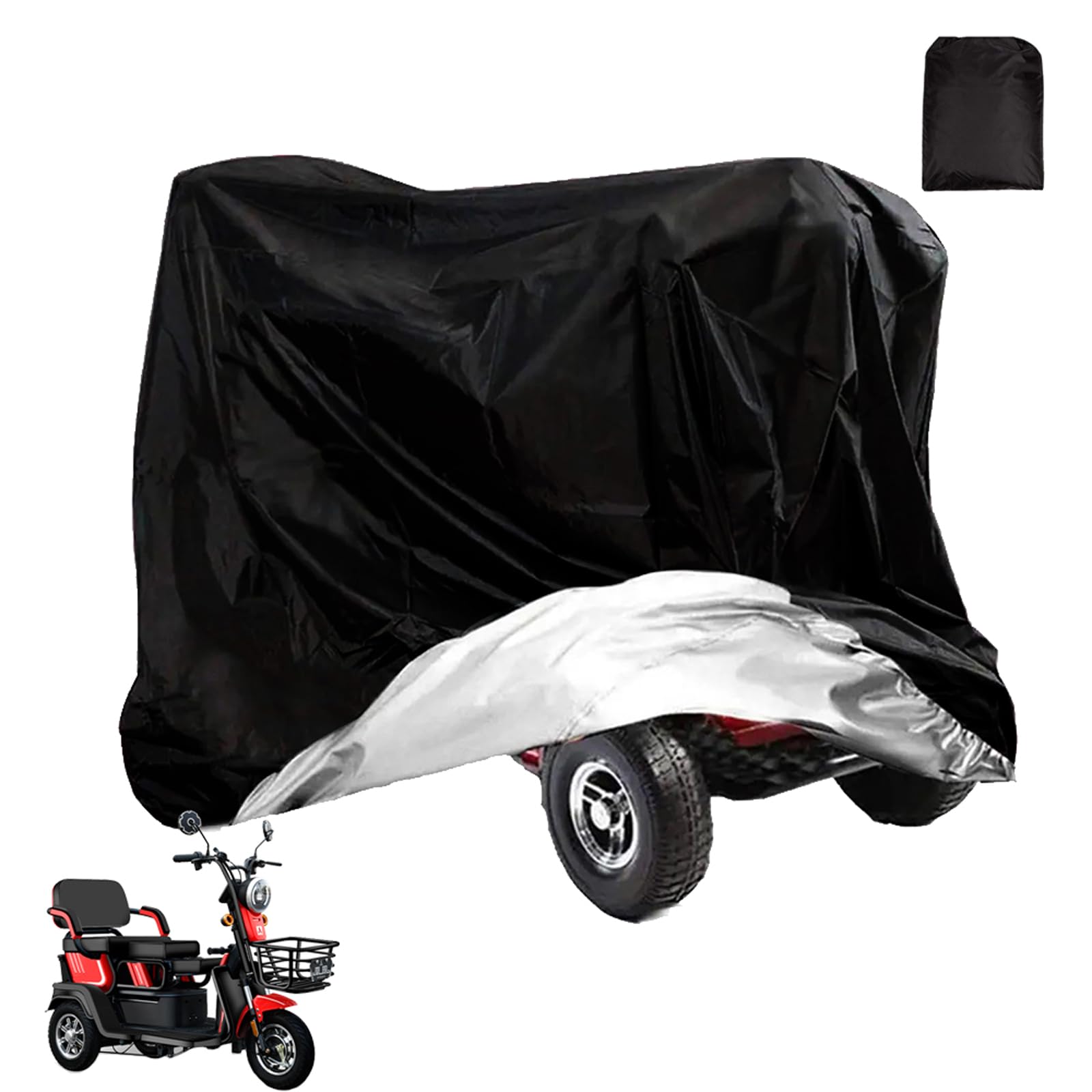 VVHOOY Mobility Scooter Covers for Outside Storage,Heavy Duty 210D Oxford Electric Scooter Rain Cover Waterproof Outdoor with Elastic Band,Anti Dust Wheelchair Protective Cover(140x66x91cm)