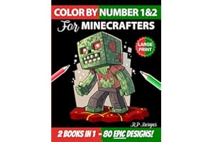 Color By Number 1&2 for Minecrafters: Epic Pixel Art Designs to Bring to Life! (Unofficial Fan-Made Coloring Book) (For Gamers)