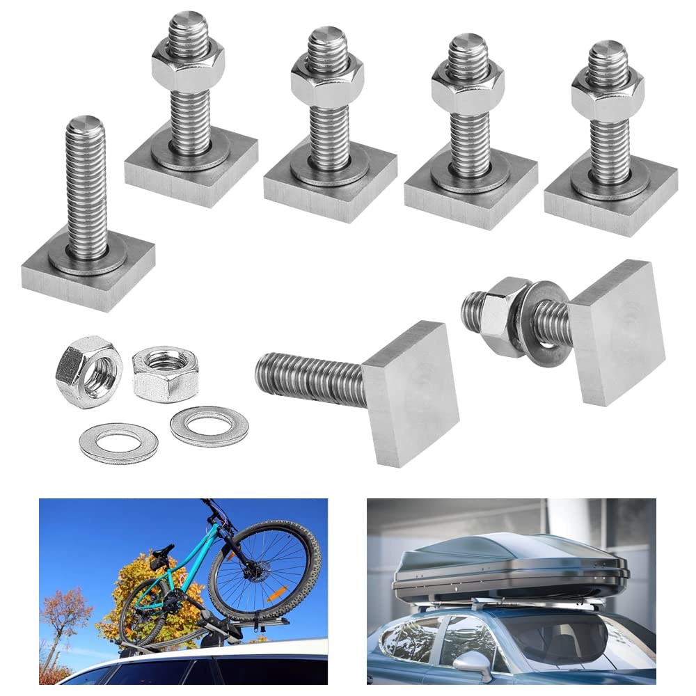 ANTHYTA 8 Pcs Sliding Blocks T-slot Adapter Sliding Blocks M8*35mm Stainless Steel Sliding Blocks Roof Rack with Nuts and Washers Roof Box Sliding Blocks for Roof Rack Railing Carrier Roof Box