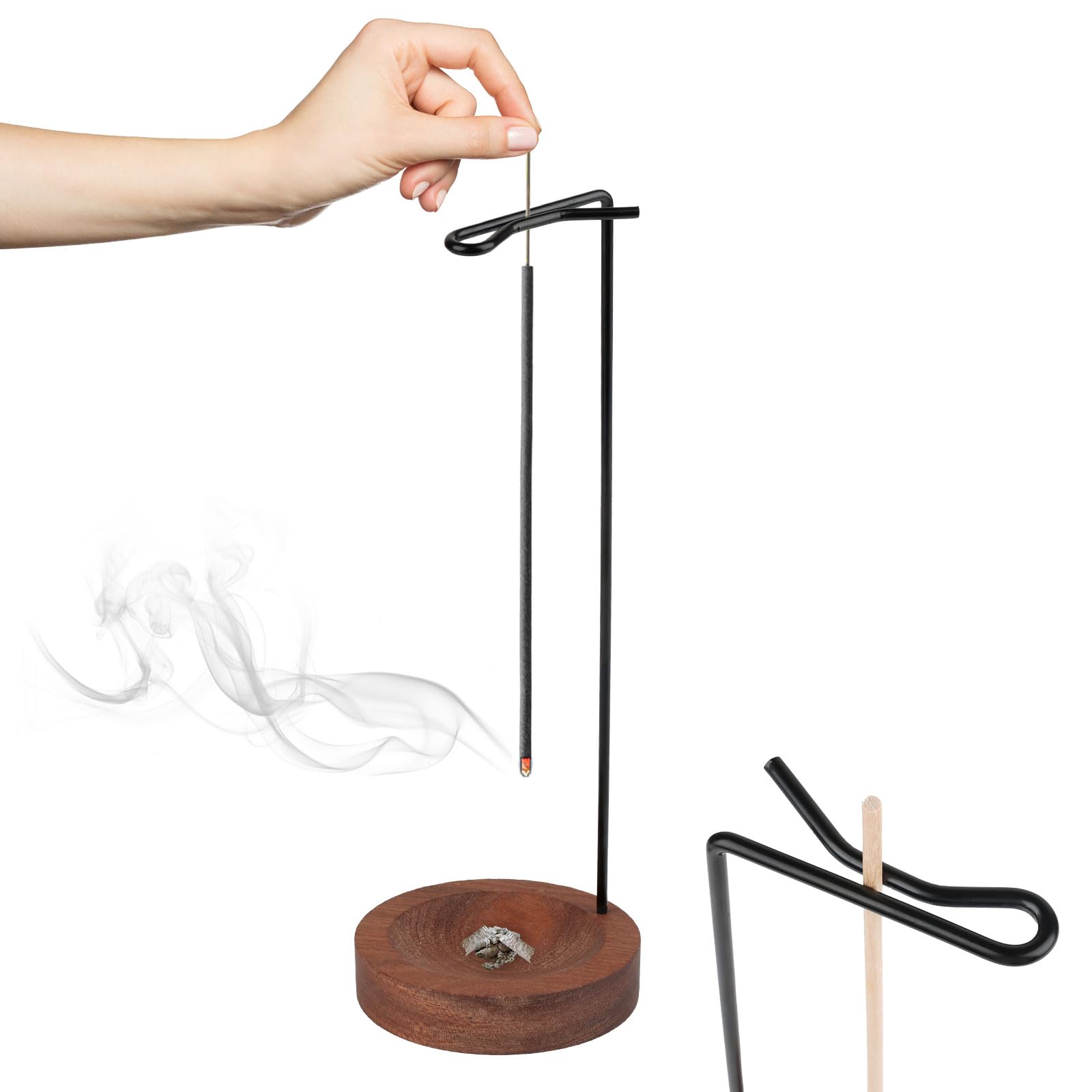 Incense Holder for Sticks, Upside Down Incense Stick Holders, Wooden Incense Burner Ash Catcher Catching for Yoga Meditation Spa Home Decor (10.23 * 3.45In)
