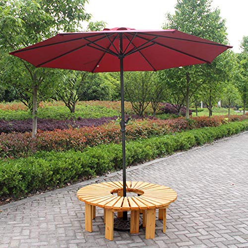 outdoor product Runde Gartenbank Im Freien,Korrosionsbeständiger Massivholz-Innenhofbalkon-Parkbank-Baumhocker,Für Rasen… – Bild 8