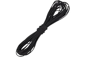 NICENEEDED Black Elastic Cords, 2mm x 36 Feet Elastic String Cords Heavy Duty Bungee Shock Cord, Paracord Bungee Stretch Rope