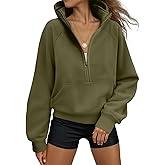 SHEWIN 2025 Women Half Zip Hoodies Fall Pullover Sweatshirt